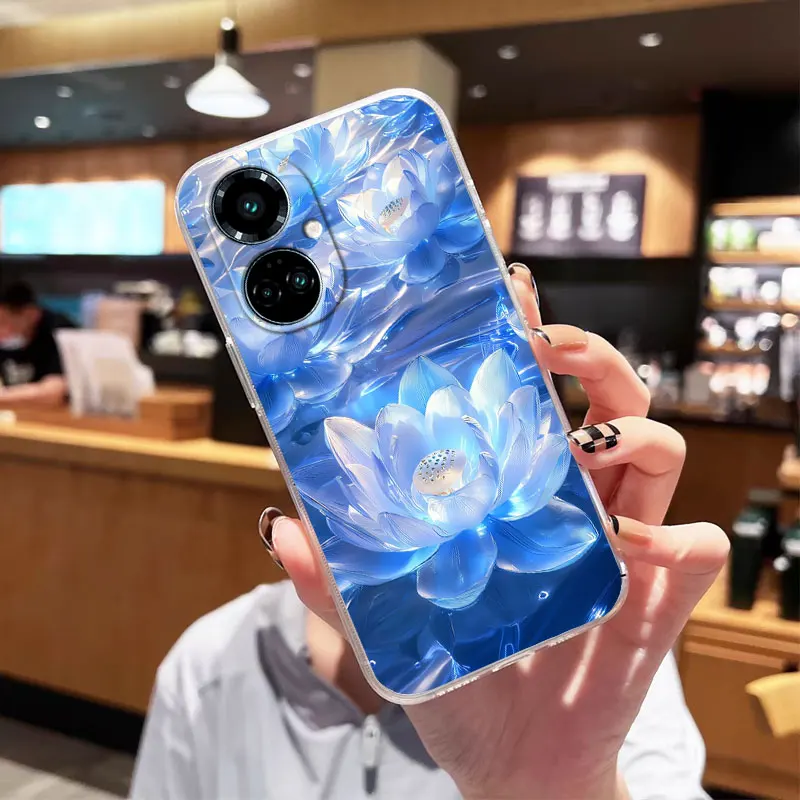 Shockproof Clear Soft Silicone Cat Design Phone Case Back Cover