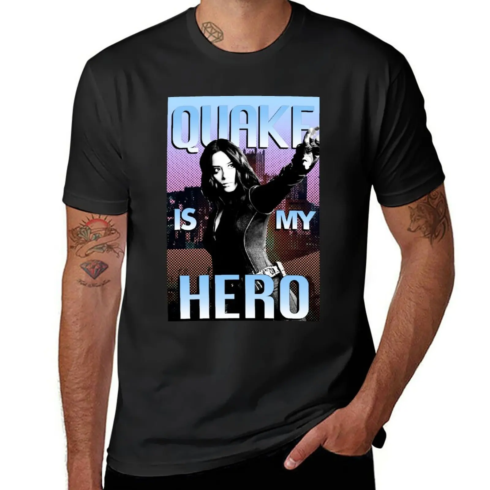 Quake Is My Hero Poster T-Shirt Customs Design Your Own Funnys Anime Clothes Plus Size Magliette Uomo