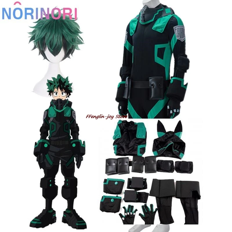 

My Hero Academia World Heroes Mission Boku No Hero Akademia Izuku Midoriya Deku Cosplay Costume Green Battle Suit