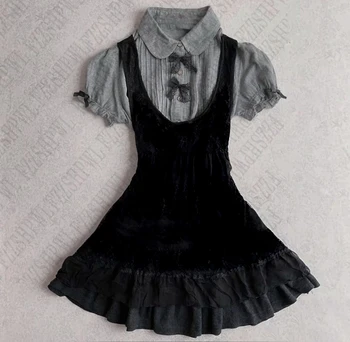Bow Cute Harajuku Gothic Dress Y2K Women Clothing Aesthetic Subculture Punk Fashion Shirt dress Female Lace Chic Vintage Frock 1