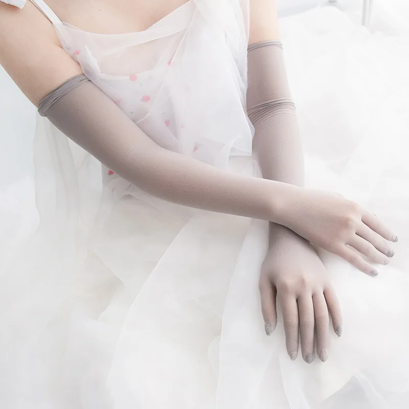 Sexy Spitze Dünne Glatte Sheer Nahtlose Lange Handschuhe Frauen Atmungsaktiv Hohe Elastizität Strümpfe Fäustlinge Sommer Sonnenschutz T248 – Detail 4