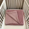 75*100cm Newborn Baby Soft Minky Dot Blanket Soft 3D Dotted Solid Color Winter Warm Velvet Stroller Blanket Covers for Kids 5