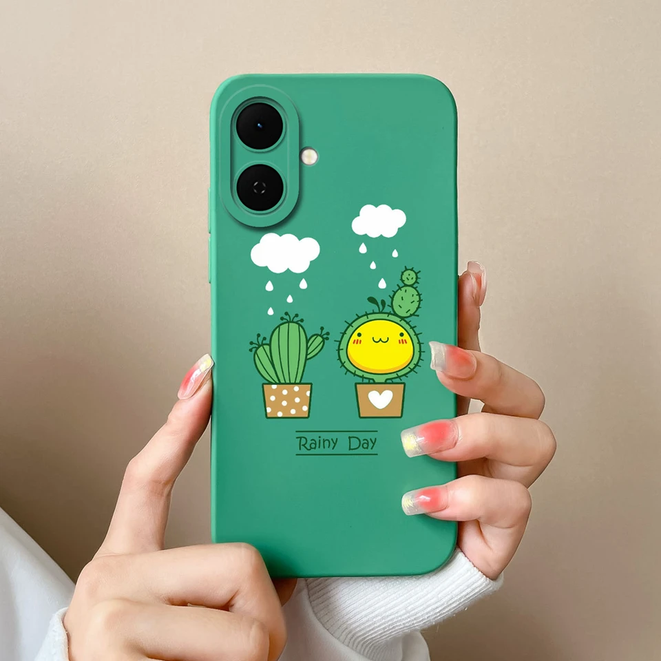 Cartoon Astronaut Cactus Anti-Fingerprint Creative Back Cover Case