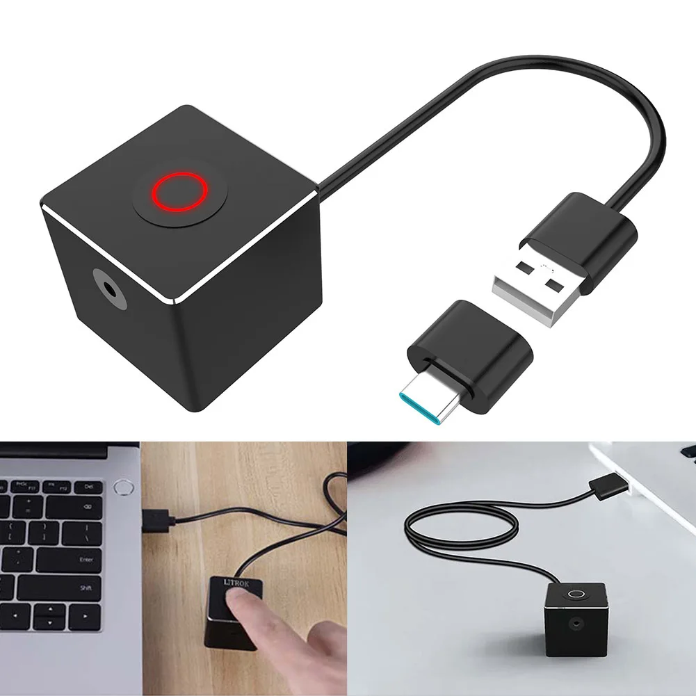 Infrared Induction Mouse Jiggler Clicker Fully Automatic Mouse Mover Red Blue Two-Color Undetectable For Simulate Mouse Movement. 