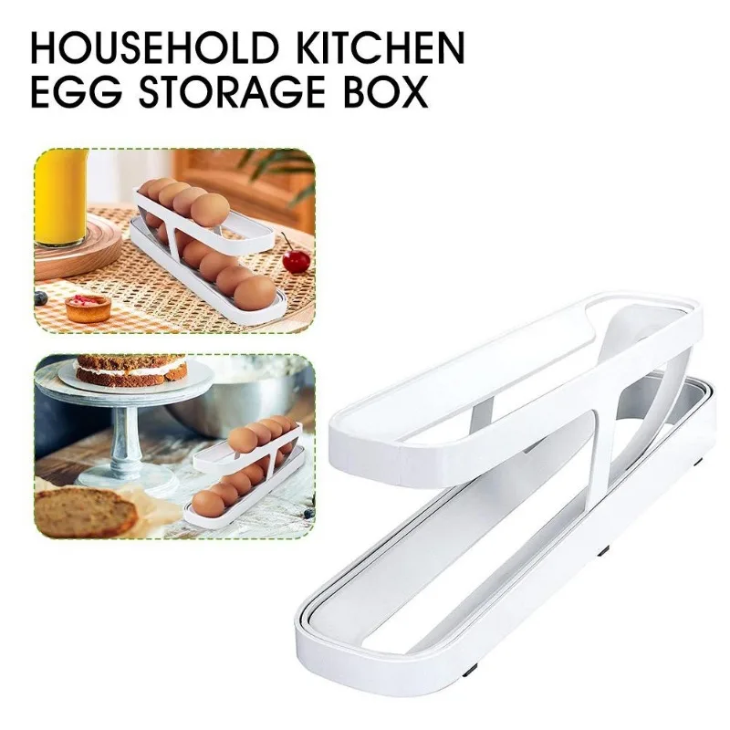 Automatic Rolling Egg Rack Fridge Egg Holder Kitchen Refrigerator Egg  Dispenser Storage Box Egg Container Fridge Organizer - AliExpress