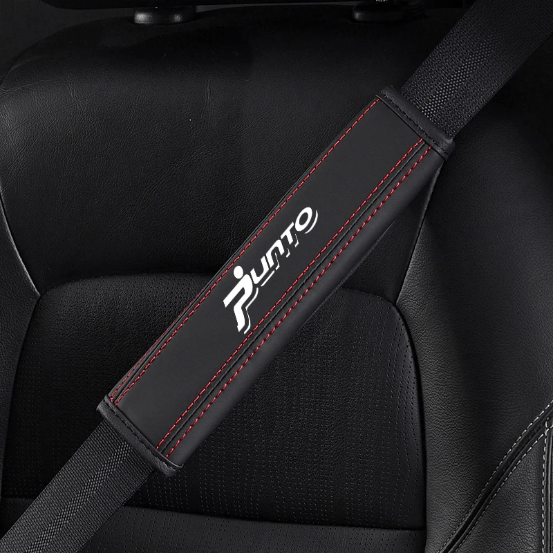Leather Car Seat Belt Shoulder Guard Pads Covers For Fiat Punto