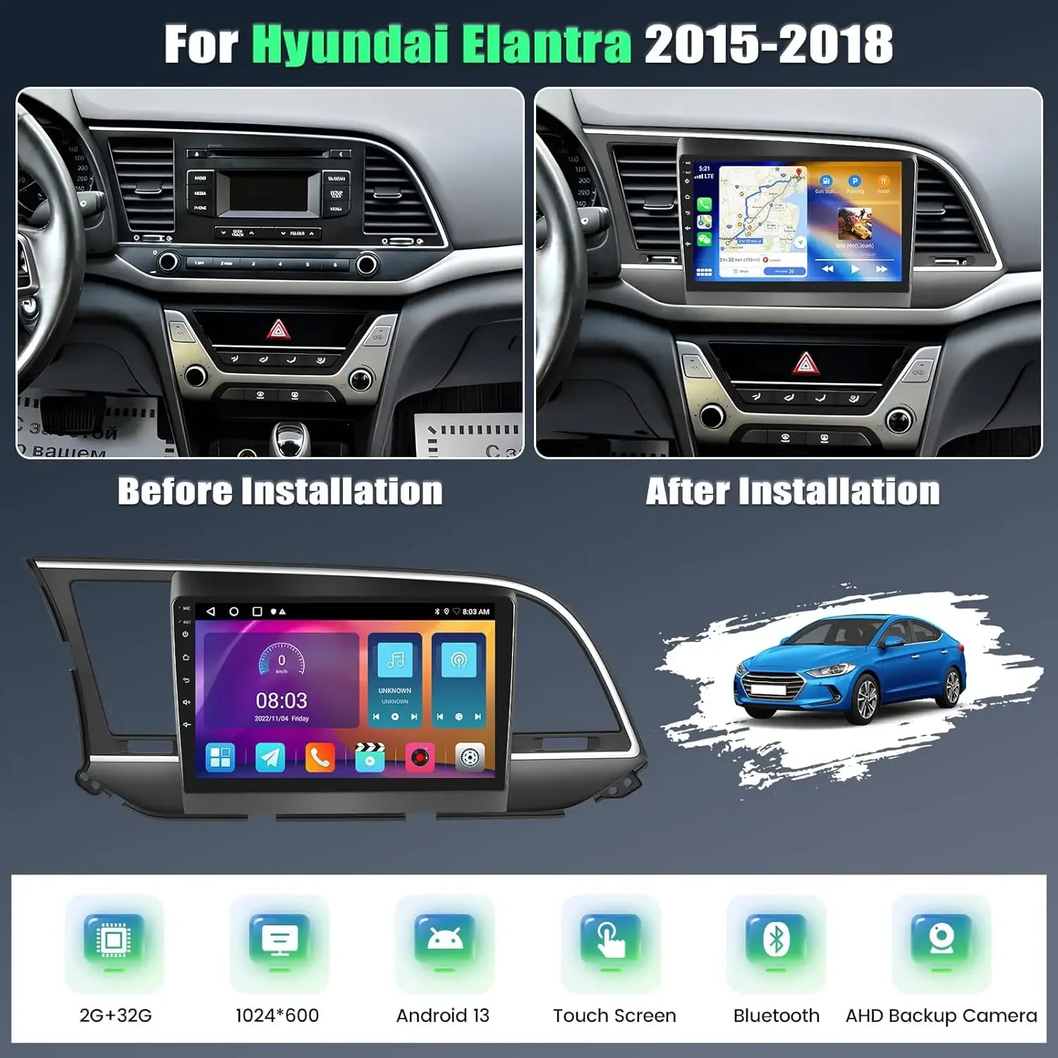 Wireless Carplay Android Auto Car Radio GPS Navigation System
