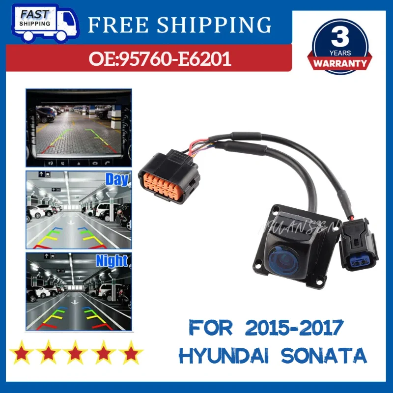 Rear View Backup Parking Camera For Hyundai Sonata 2015-2017 - Replaces 95760-E6201, 1-Year Warranty 7 thumbnail image