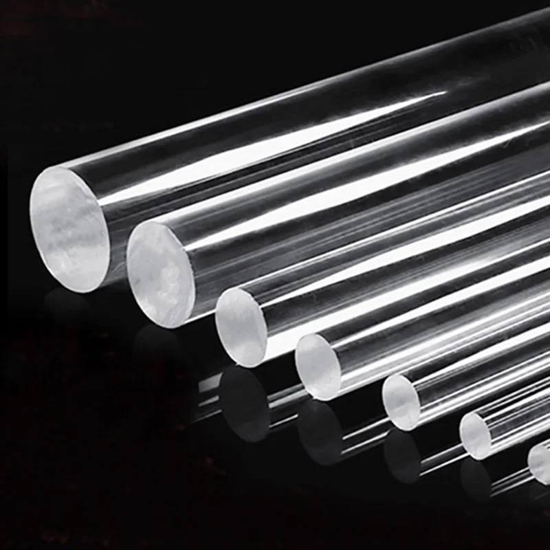 Clear Acrylic Round Rods Bars 2mm 3mm 4mm 5mm 6mm 8mm 10mm 12mm 15mm 18mm 20mm 25mm 30mm 35mm 40mm 45mm 50mm 60mm 70mm 100mm