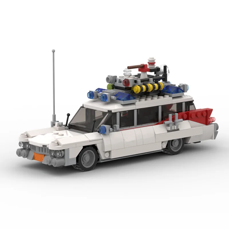 Moc Ideas 10274 Per Cadillaced Movie Ghostbustersed Ecto-1 Technical Ghost Car Set Model Building Blocks Giocattoli Per Bambini Regalo Di Natale
