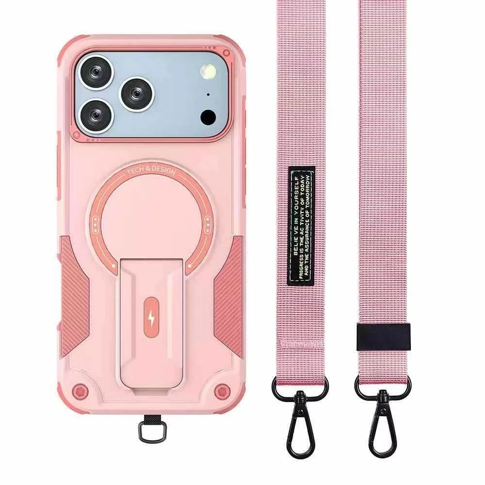 Fashion Armor Crossbody Strap with MagSafe Magnetic Shockproof Camera Protection Cover
