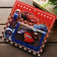 New Children Cartoon Wallet Watch Set Lovely Car Story Watches Girl Boy Birthday Gifts Quartz Watch Kids Leather Students Clock 2
