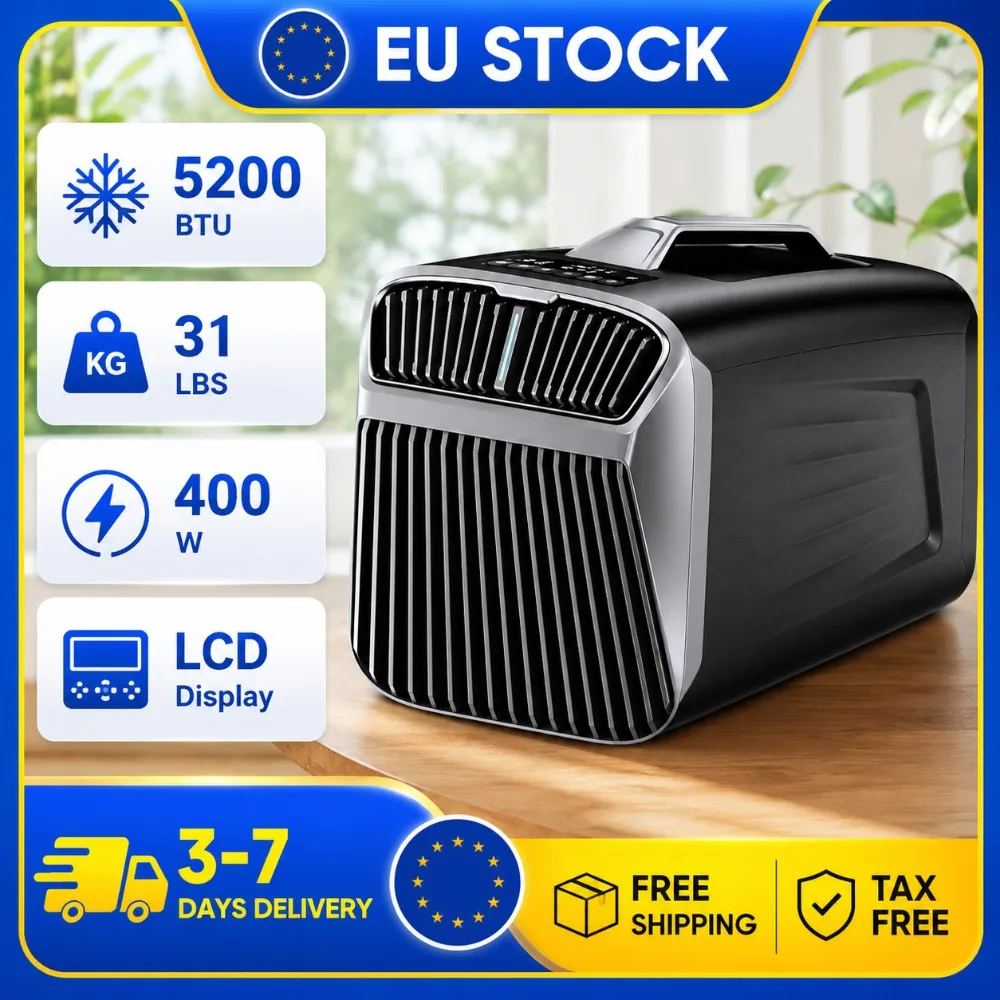 Climatiseur portable EU 5200 BTU, alimenté par énergie solaire, chaud et froid, double tension 110V/220V, mini unité de climatisation pour camping, extérieur et camping-car 1