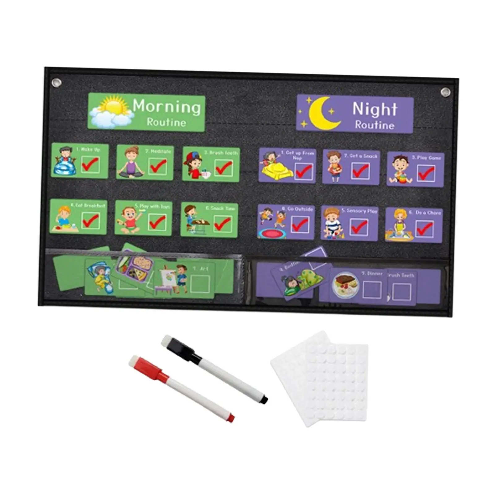 

Visual Schedule for Kids Bedtime Routine Chart for Office Preschool Home