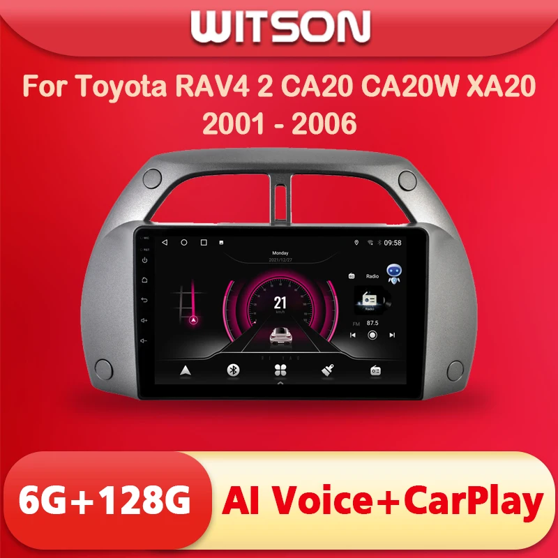 

WITSON 9 inch Android 11 AI VOICE 1 Din in Dash Car radio For TOYOTA RAV4 2001 2002-2005 Car auto stereo navigation GPS Player
