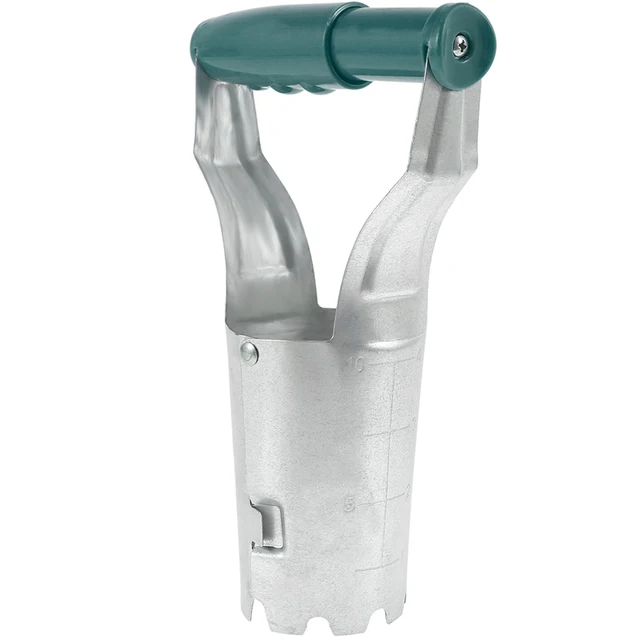 Fém Izzó Ültetvényes Kézi Ültető Rugó Fogantyúval Automatikus Kioldó Transzplanter Növényi Füves Plugger Szerszám - Image 5