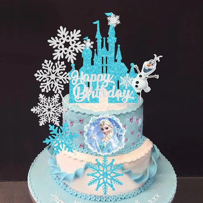 Disney Princess Frozen Theme Cake Topper 8Pcs Kids Girls Birthday Party Supplies Baby Shower Gift cake topper