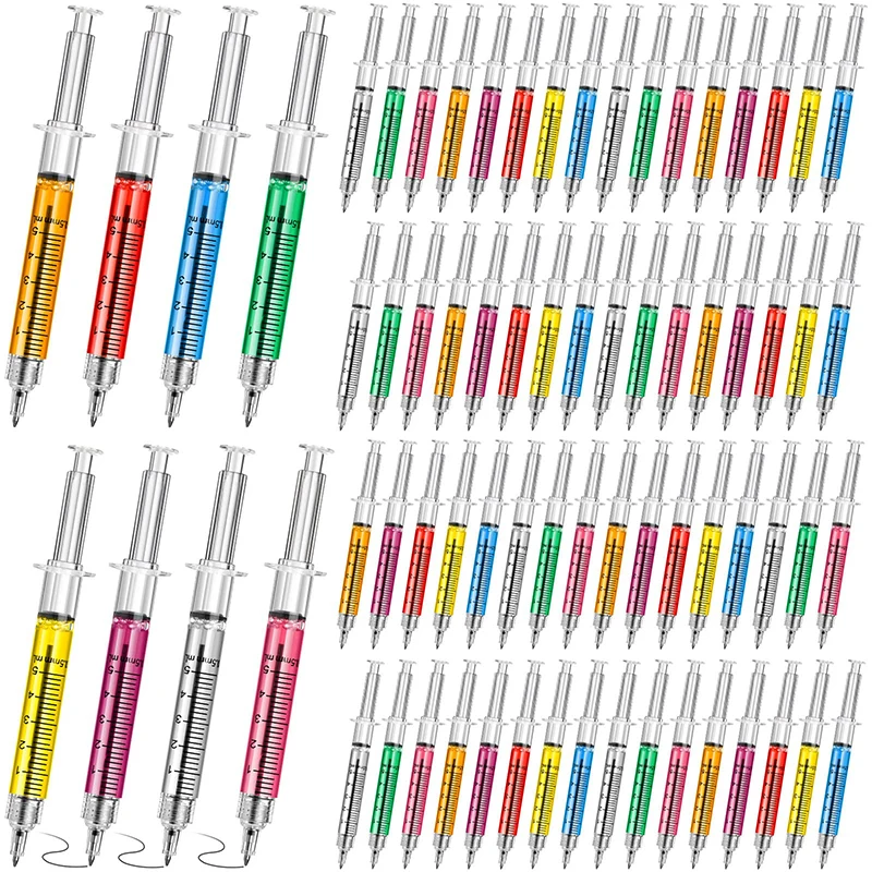 

80Pcs Syringe Pens Retractable Fun Nurse Pens Novelty Multi Colors Medical Ballpoint Pens Gifts for Nurses Nursing Student