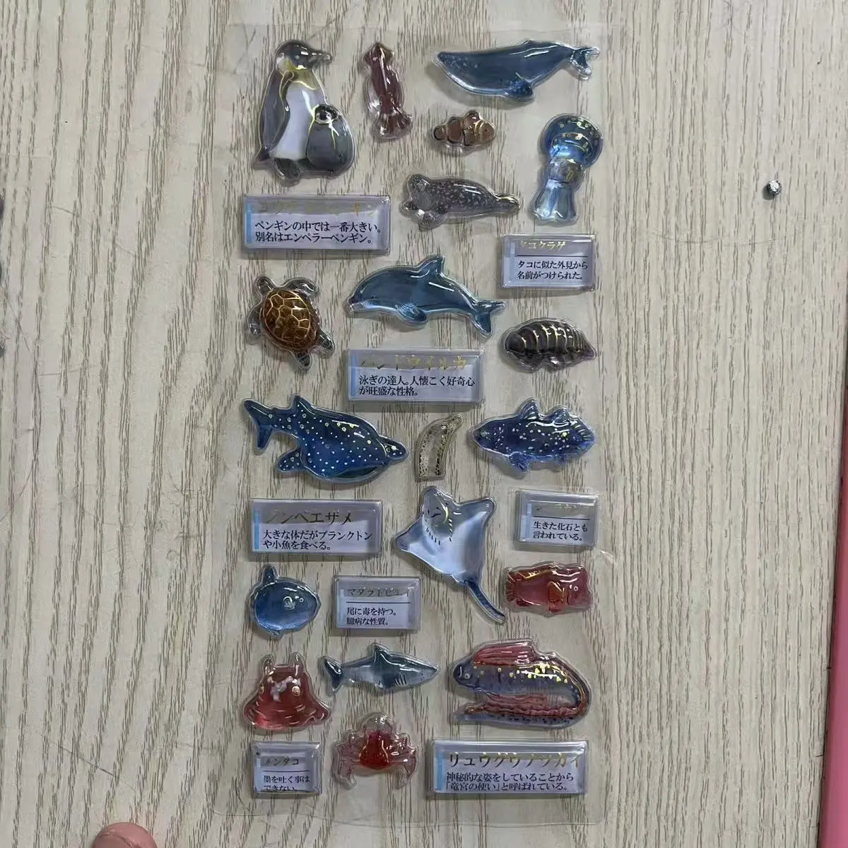 멀티테마 3D 광택 버블 스티커 바다 생물 보석 사무용품 칵테일 행성 DIY 저널링 성인 공예 용품