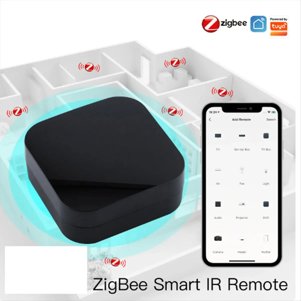 UFO-R11 ZigBee 에어컨 TV IR 리모컨 가정용 범용 적외선 리모컨 Tuya-A23U로 구동됨