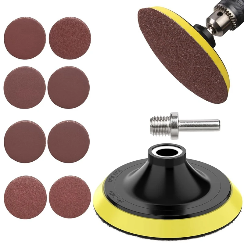 

70 Piece Sandpaper Finishing Discs 5Inch Hook & Loop Sanding Discs As Shown 40,60,80,120,180,240,320,600 Grits 3/8Inch Threads