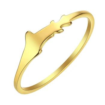 Stainless Steel Gold Color Fish Shark Whale Finger Rings 1