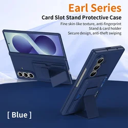 Premium Foldable Leather Case with Card Slot and Stand Holder - Anti - Drop Shockproof Protection - Galaxy Z Fold 8 Ultra (Blue)