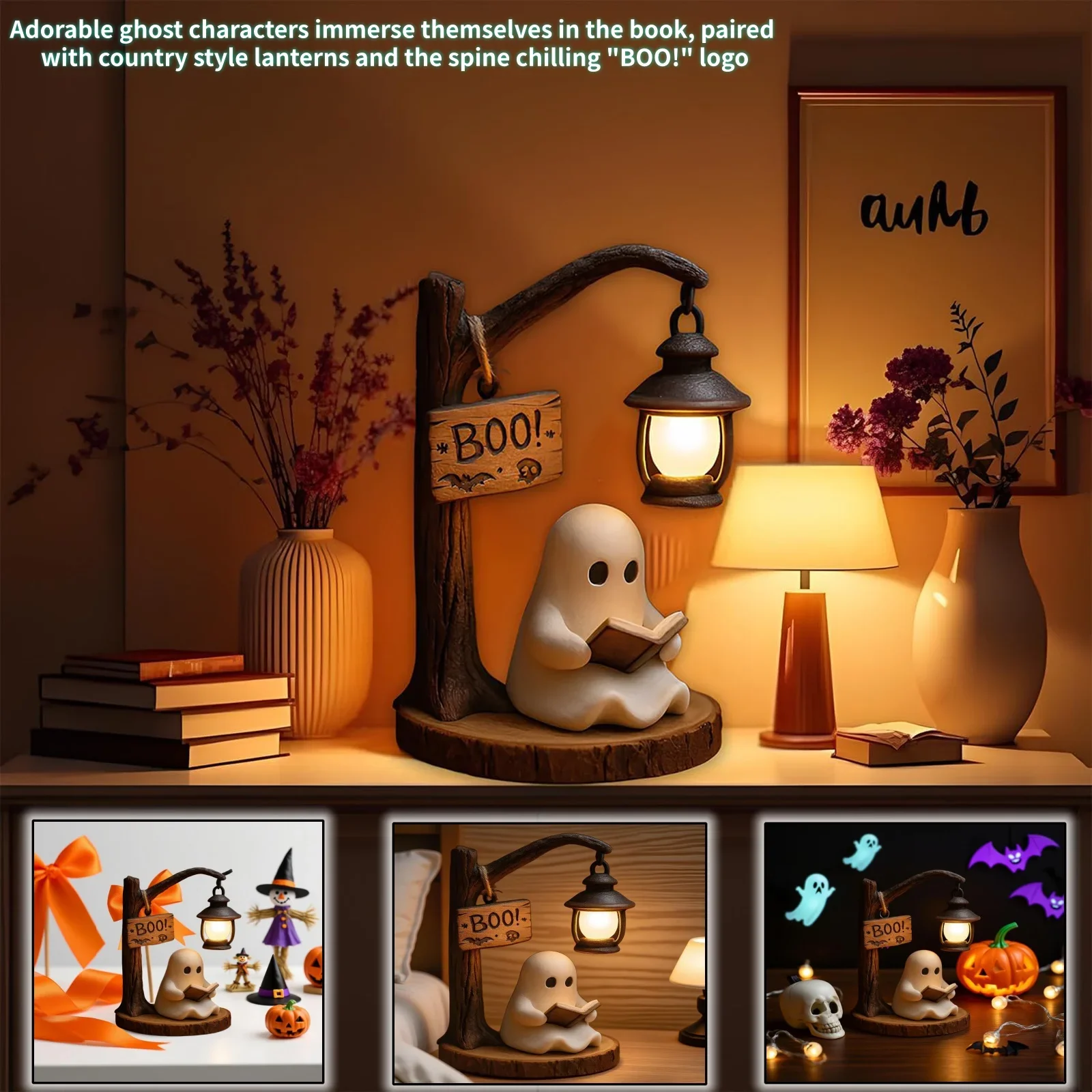 Resin Halloween Ghost Night Light Decorative Lamp