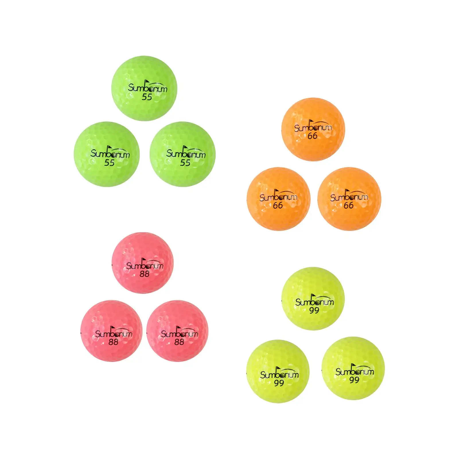 

3 шт., легкие двухслойные мячи для гольфа