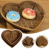 Simulation Rattan Woven Fruit Basket,Heart-shaped Desktop Storage Baskets for Home Kitchen,Retro Decorative Tray for Vegetables 1
