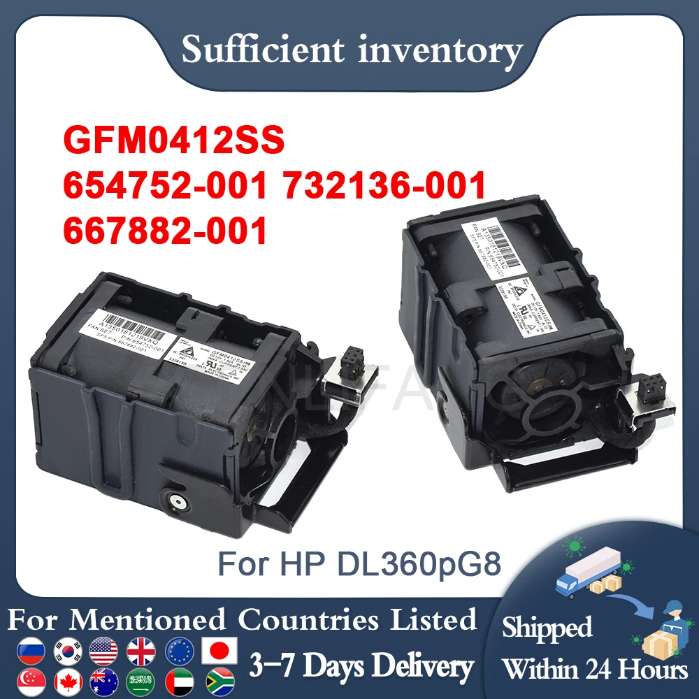 Per Hp Proliant Dl360P Dl360E G8 Gen8 Server 732136-001 654752-001 697183-003 697183-001 12V Di Raffreddamento Gfm0412Ss 2Pcs Ventola Di Raffreddament