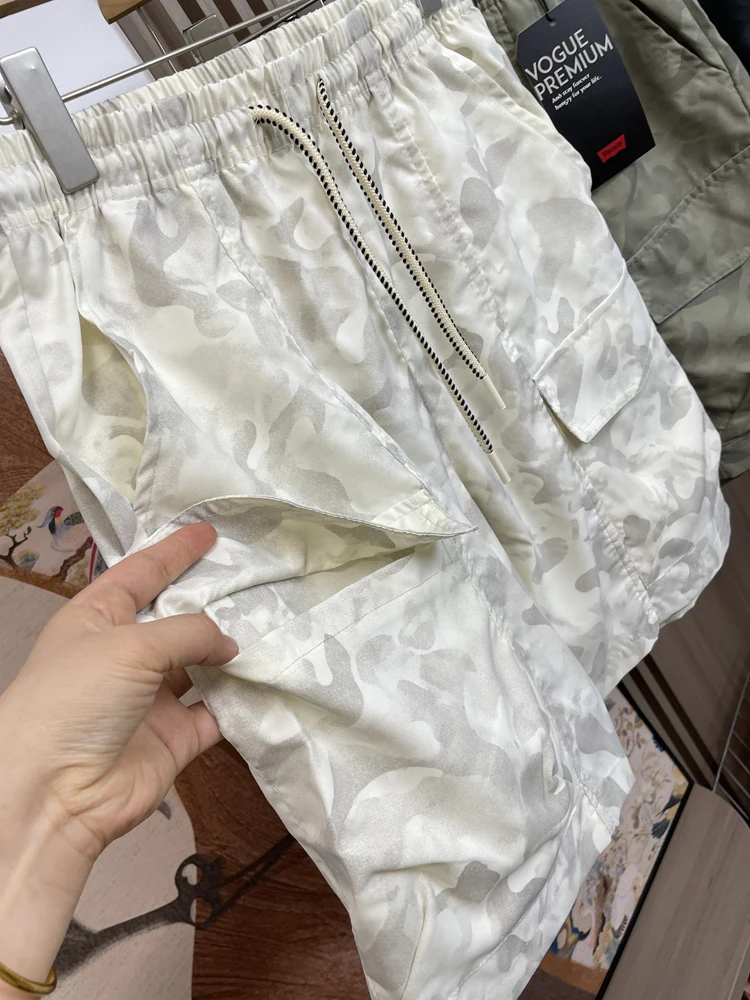 Men's 6" Fishing Shorts UPF 50+ Water Resistant Quick Dry Hiking Cargo Shorts with Multi Pocket Camouflage Print