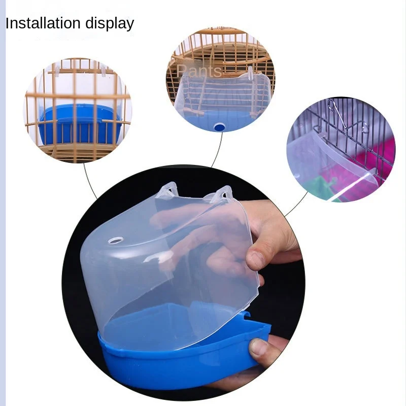 Bird cage accessories Hanging Bird Bath Cube Parrots Bathtub Bath Shower Box Cage Accessory for Little Bird Canary Budgerigar Cockatiel Parrot