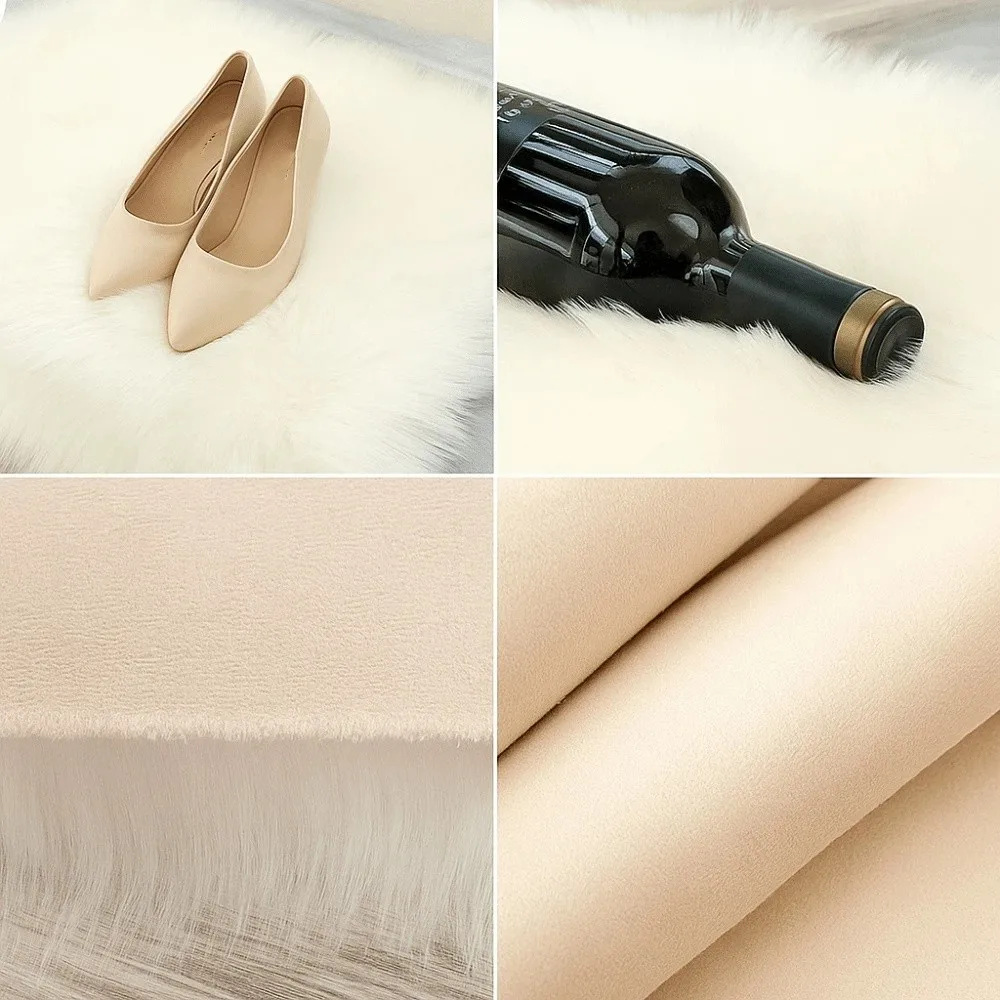 Floor Mat Soft Fluffy Carpet Shaggy Fluffy Surface Plush Carpet Simple Imitation Wool Mat Window Display