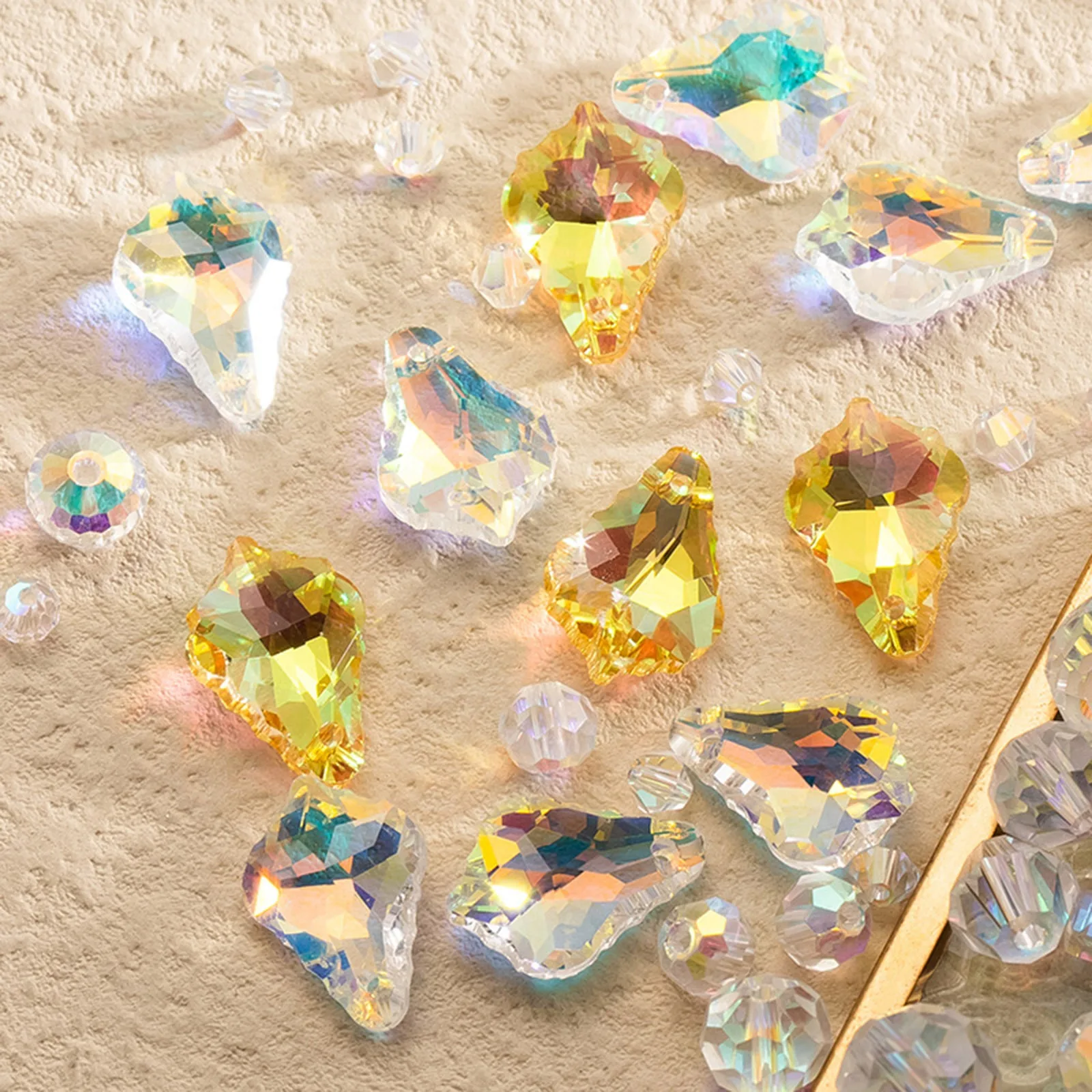 12PCs Waterdrop Kristall Glas Anhänger Farbverlauf Regenbogen Farbe Strass Charms Für Schmuck Machen Diy Halskette Liefert 16x11mm – Detail 11