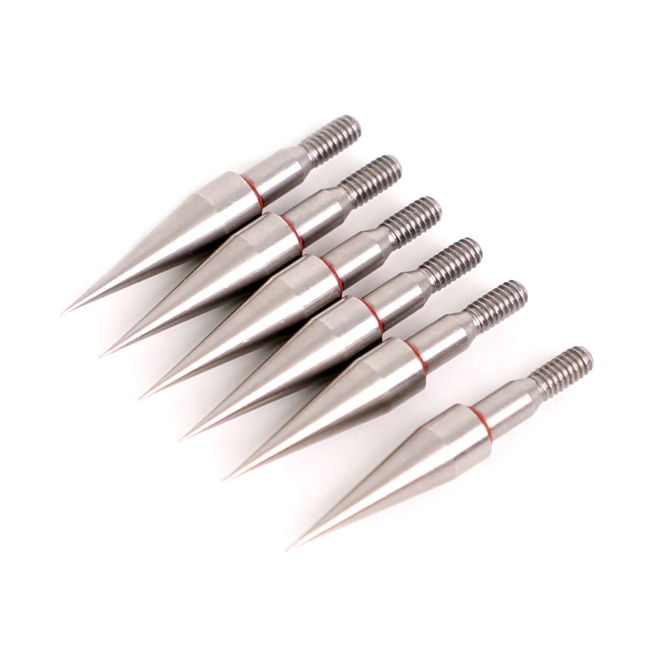 Stainless Steel Screw Thread Arrow Head 6/12/24pc 100 Grains Target Field Tips Arrow Point for OD7.4mm Shaft Accessories archery arrowhead