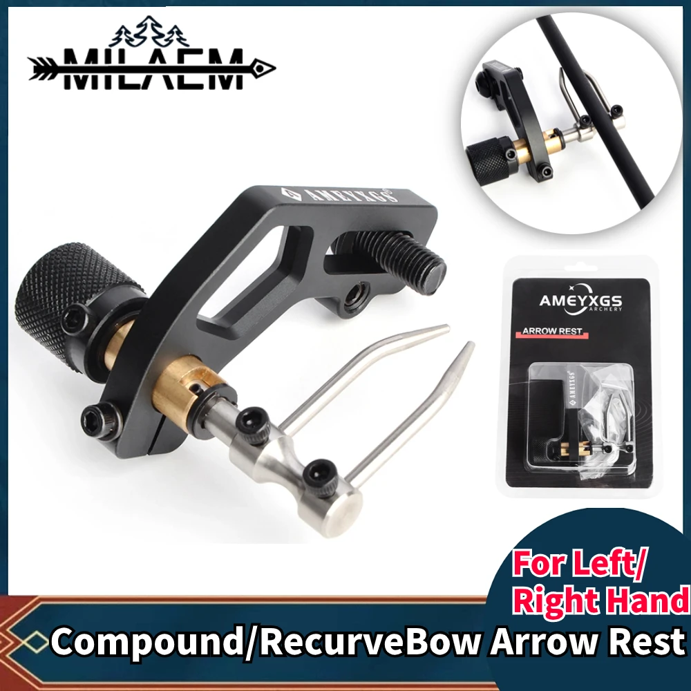 

1pc Archery Arrow Rest Aluminum Alloy Adjustable for Compound Bow Recurve Bow Left/Right Hand Outdoor Shooting Hunting Accessory