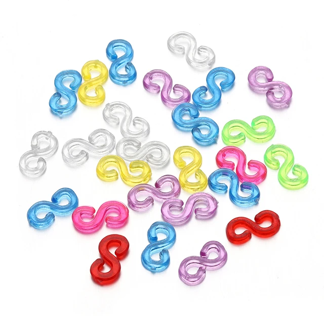 10bags/200PCS Transparent Loom Rubber Bands Kits S Clips For DIY Loom Bands  Bracelet Charms Accessaries - AliExpress