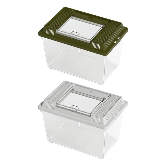Turtle Bathing Tank, Reptile Tank, Multifunctional Outdoor Habitat Box Turtle Container with Lid for Frog, 3
