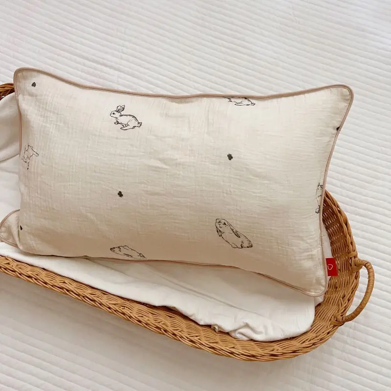 30*50cm Baby Pillowcase Bunny Muslin Newborn Pillow Case 100% Cotton