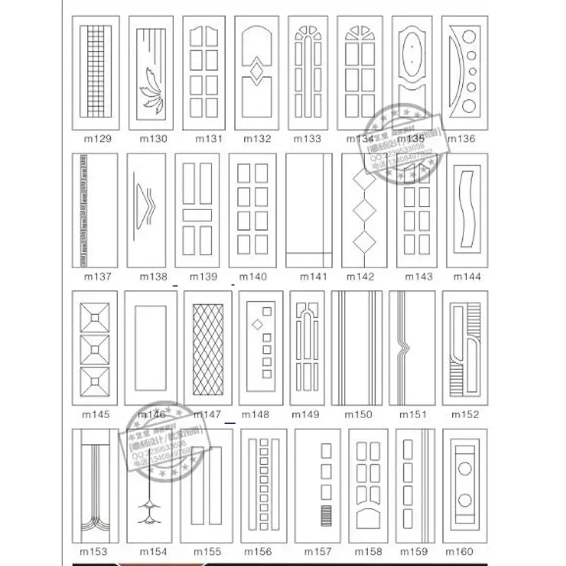 Ornamental Door Decor Design Collection - 192-Piece Vector Diagrams
