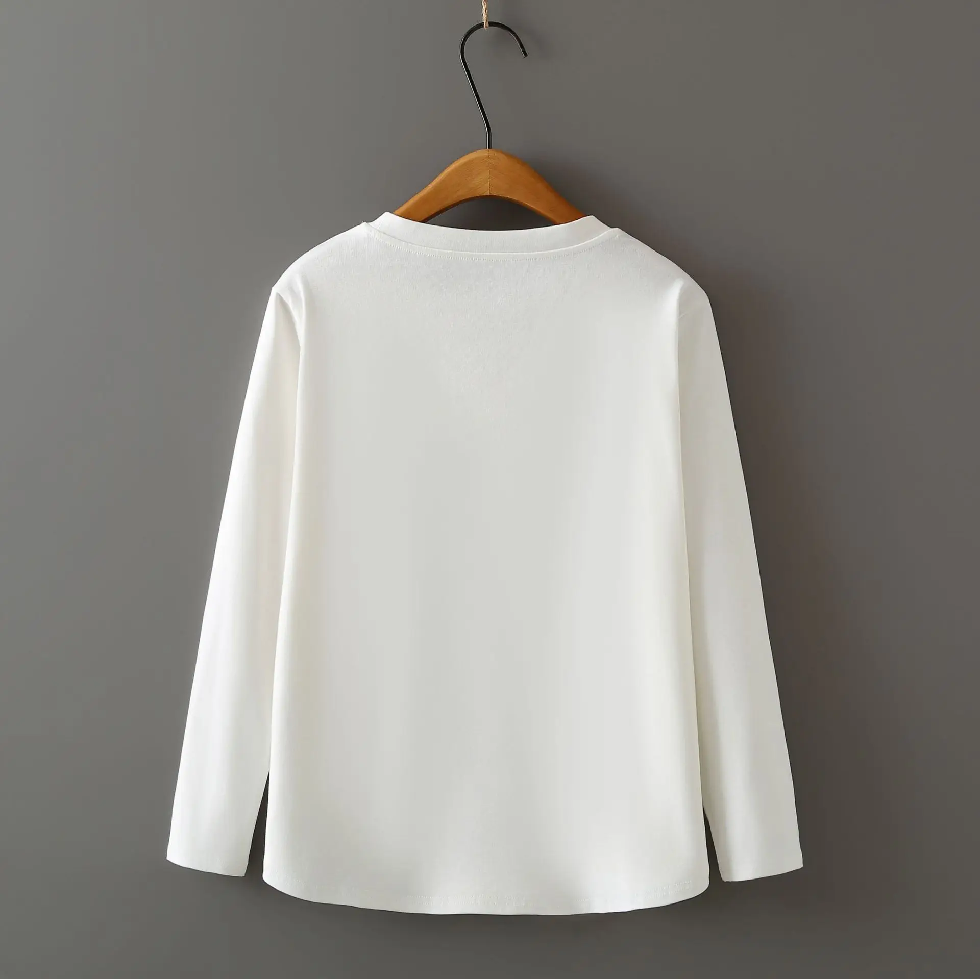 Fashion Plus Size Women's T-Shirt 2025 Autumn New three-dimensional Cut Printed Long Sleeve Combed Cotton Tops 6692