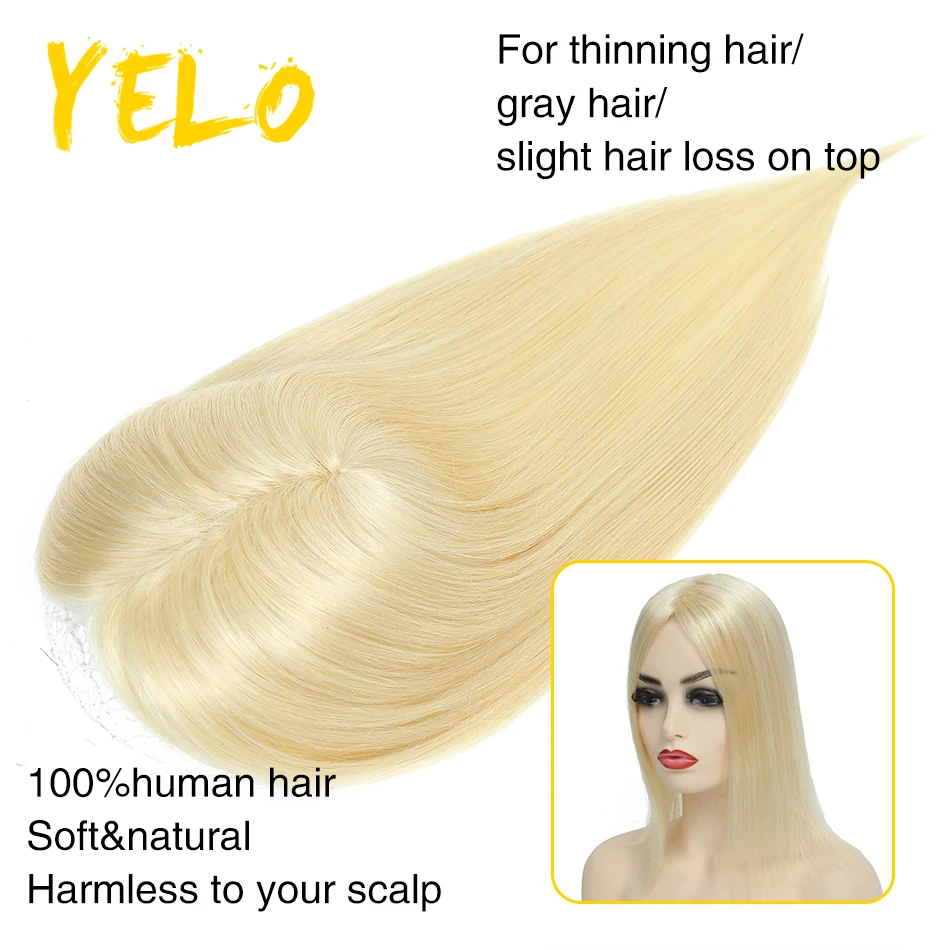 Human Hair Wigs Topper 10-18Inch