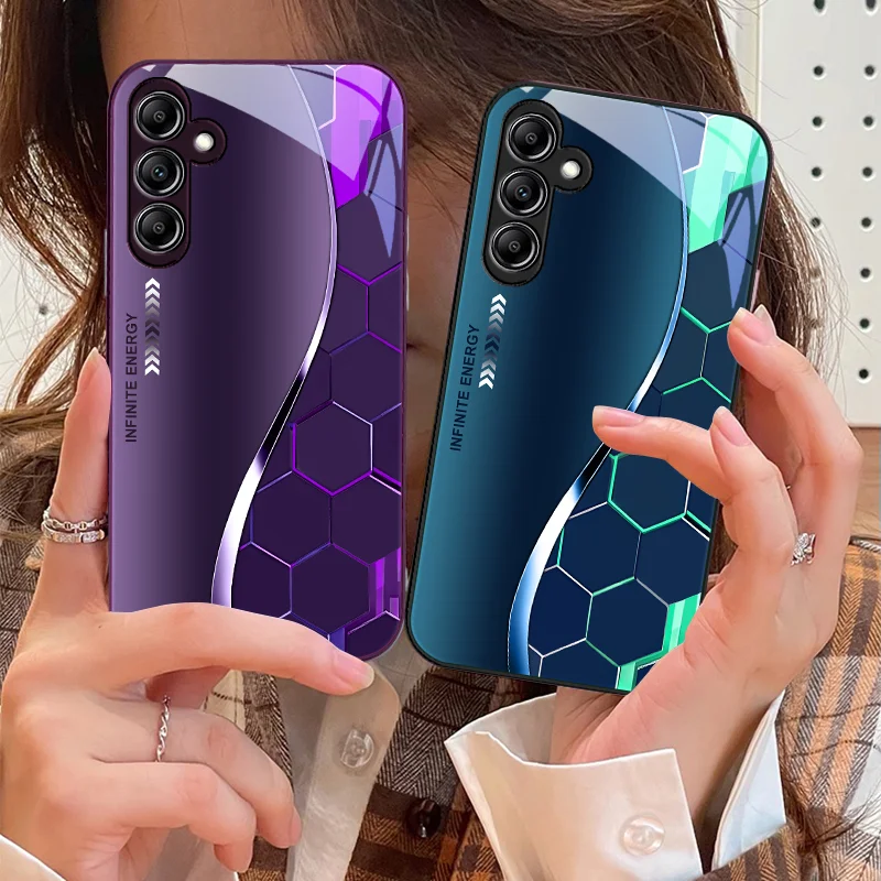 Flowing Light Honeycomb Glass Phone Case