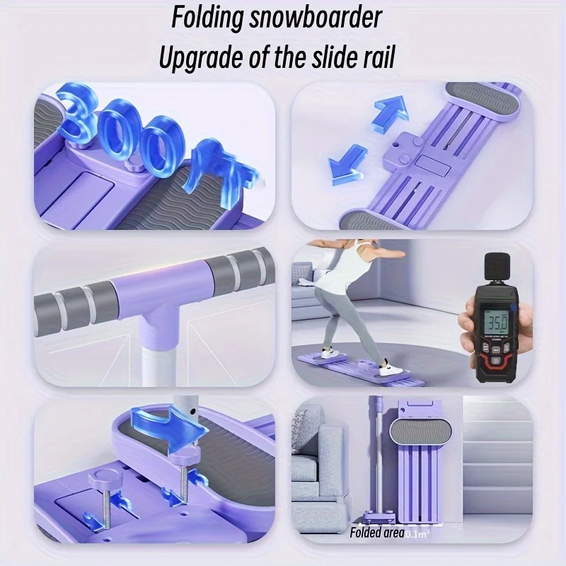 1pc HALICOOL Purple Ski Machine - Full-Body Home Fitness Equipment for Hip, Leg & Waist Training, Adjustable Resistance