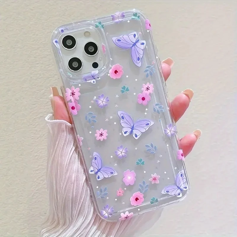 Patterned Transparent Phone Case - Soft Back Cover with Printed Design