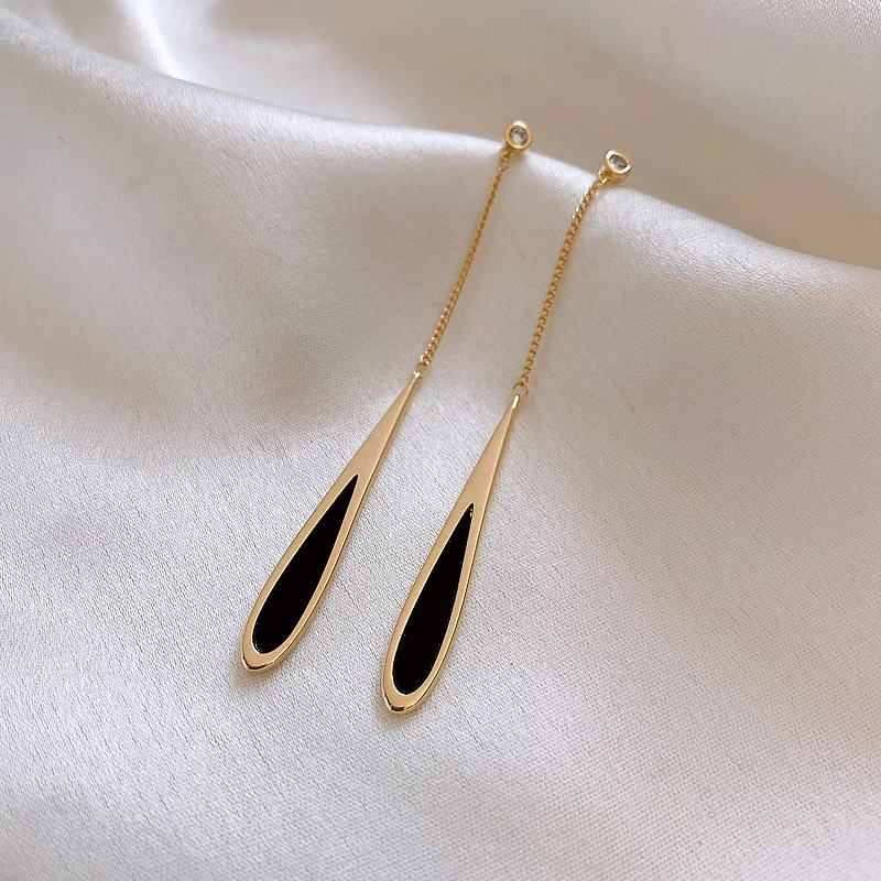European and American Drop Tassel Long Earrings Party Luxury Accessories For Womens drop earrings,long earrings,crystal tassel earrings