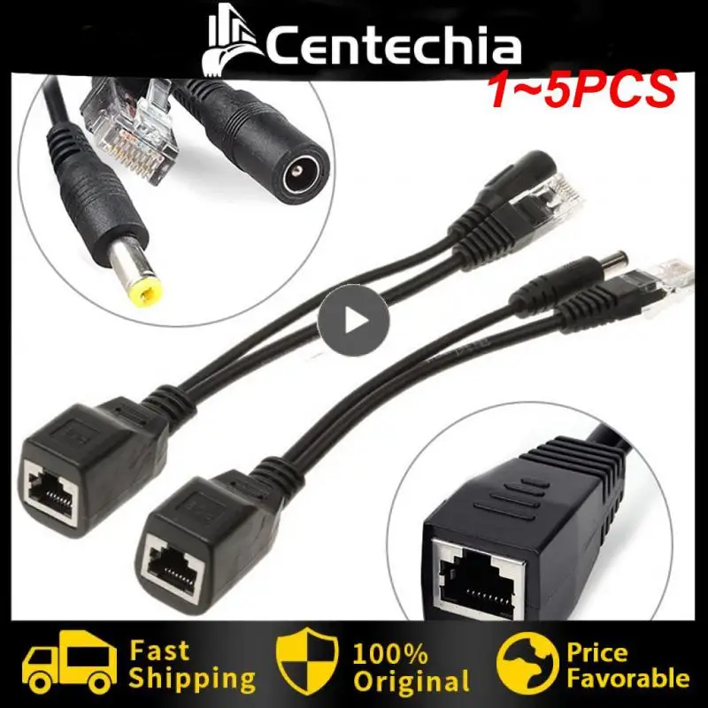 

Кабель-адаптер с пассивным питанием от сети Ethernet, 1 ~ 5 шт., POE разветвитель, инжектор RJ45, модуль питания 12-48 В для IP-камеры