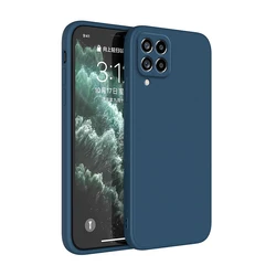 Original Matte Silicone Camera Protective Phone Case for Samsung M22 4G (Dark Blue)
