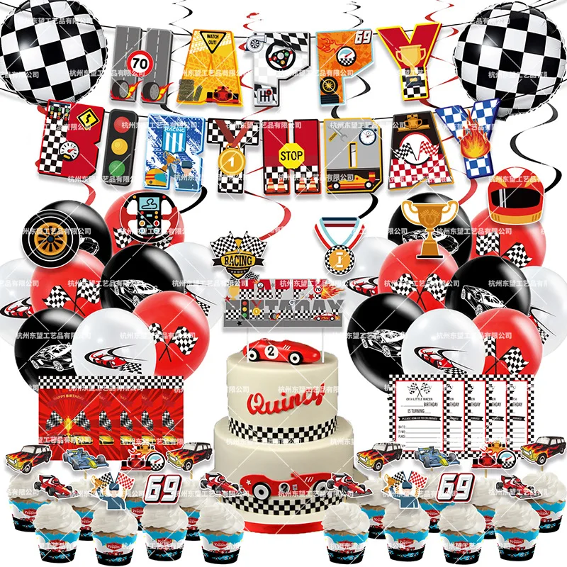 

Birthday Party Supplies Backdrop Decorations Racing Theme Event Baby Balloon for Birthday Children's Day Wedding Party Accessory